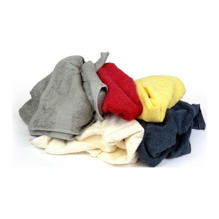 R & R Textile Pro-Clean Basics Sanitized Anti-Bacterial Terry Cloth Rags, Assorted Colors, 4 lbs. - 99811 99811